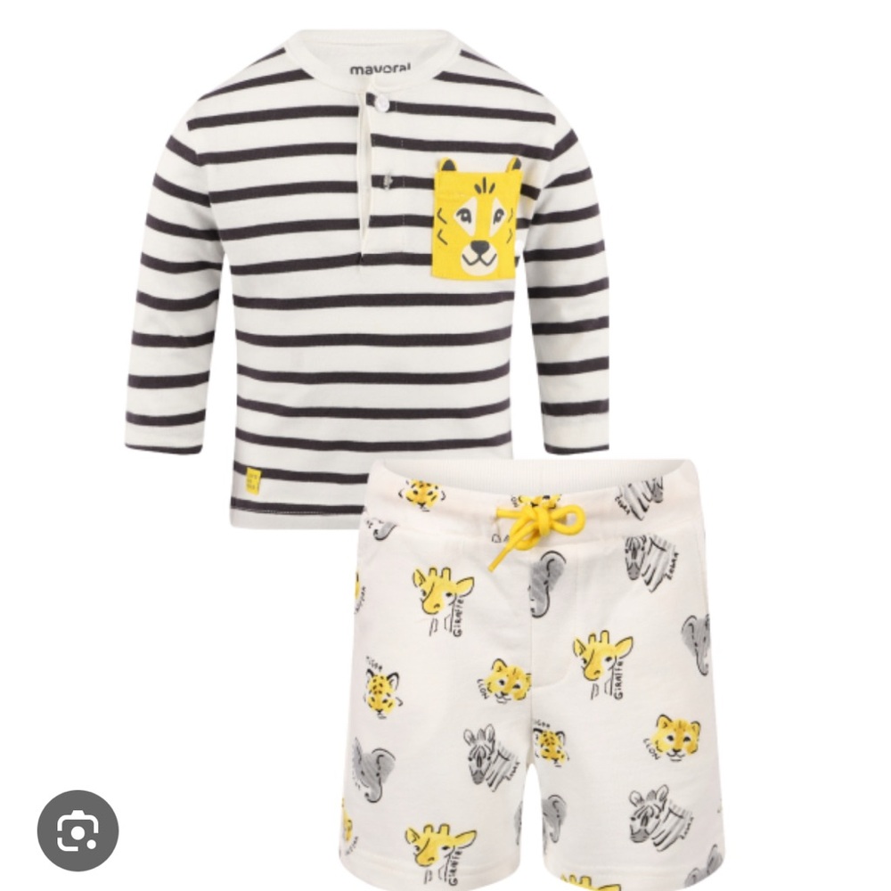 Mayoral Striped Lion Set - Black and Yellow